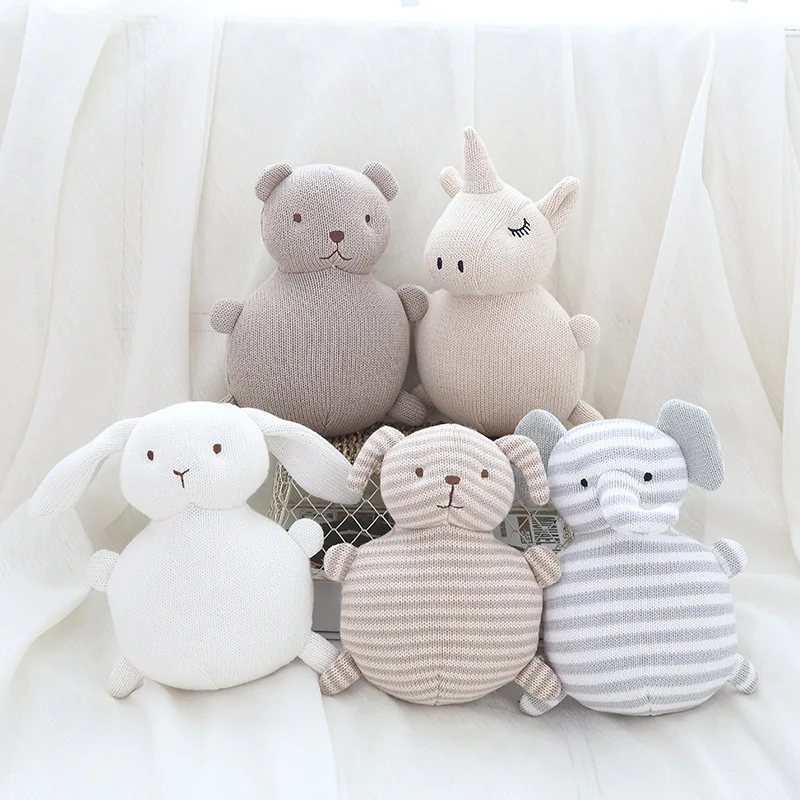 

Infant Plush Elephant Soft Appease Knit Cartooon Calm Doll Baby Toy Elephant Pillow Plush Toys Stuffed Baby born Dolls Birthday