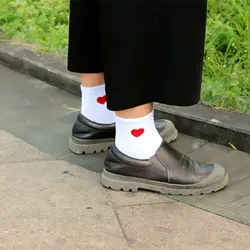 1 пара модные любовь Harajuku белые носки с героями мультфильмов короткие Для мужчин ботильоны однотонные носки Для женщин рисунком носки до
