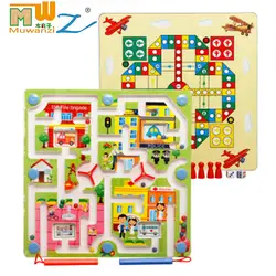 MWZ деревянные головоломки Магнитный лабиринт интеллектуал головоломки доска игрушка развития головоломка для развития интеллекта