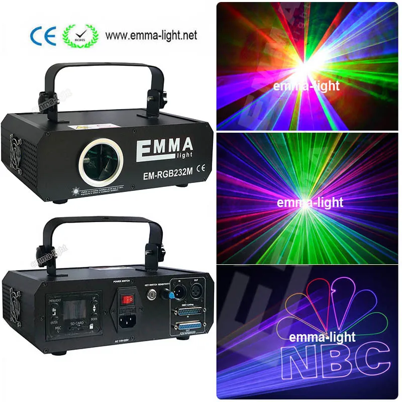 

2017 New Laser Light 1200mW RGB Laser Show DMX ILDA SD Card Slot 30K System 1.2W Full Color Beam Animation Strobe Projector