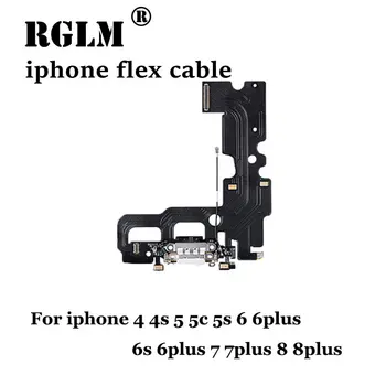 

High Quality Charging Flex Cable For iPhone 5 5c 5s 6 6s 6plus 6s plus 7 8 USB Charger Port Dock Connector With Mic Flex Cable