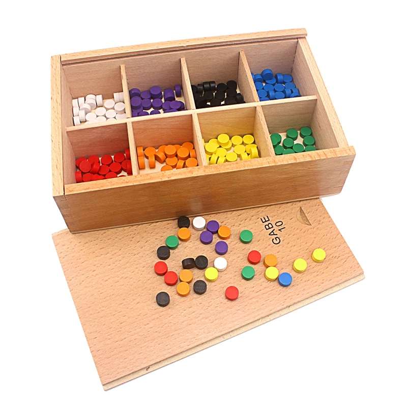 Детские игрушки Froebel Gabe10 когнитивные деревянные цветные бусины с подсчетом