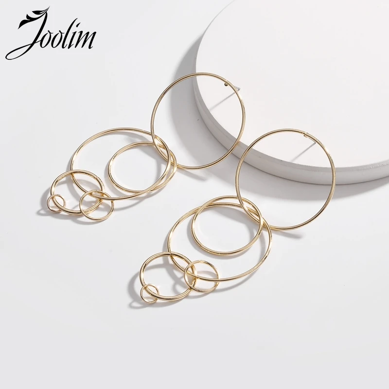 

Joolim Jewelry Wholesale Gold Silver Linked Earring Statement Earring