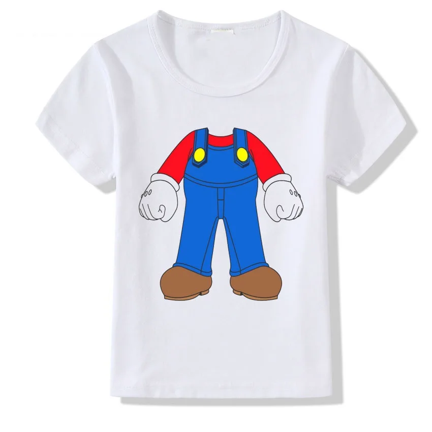 2018summerNew Kids Children Costume Clothes T-shirt Tees Boys Girls Cartoon Super Mario Clothes Short Sleeve T-Shirt Tee Tops