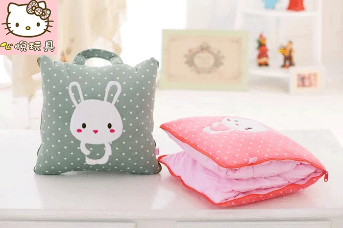 Милый мультфильм Helly kittykt волна Очаровательны кролик автомобиля кондиционер одеяло, Подушка Одеяло офис обед подарок