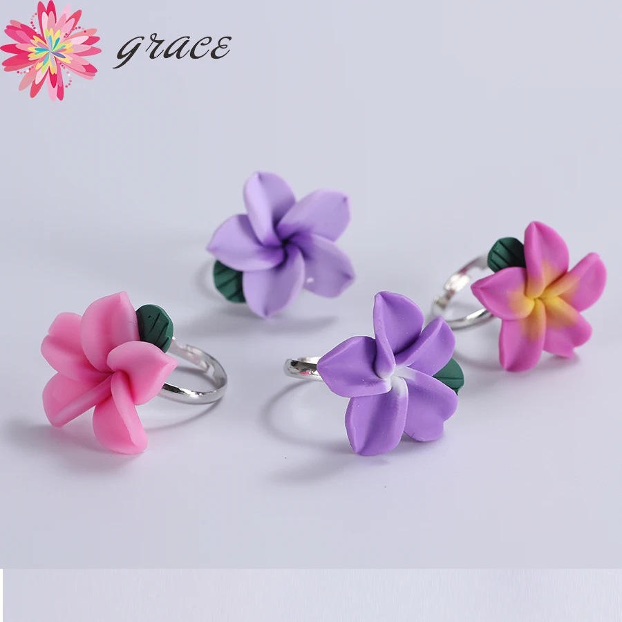 Plumeria Handmade Miniatures Clay Flowers