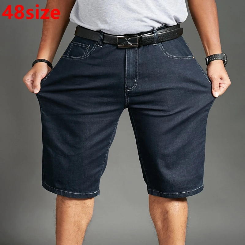 Summer thin big man plus size XL shorts Black denim short big size thin ...