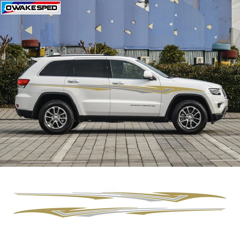 Гоночный Спорт полосы автомобиля стикер Авто тело декор наклейка для Jeep Grand Cherokee внешние аксессуары линии талии наклейки