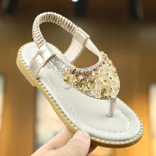 Хуан Neeky W#4 Новая мода для маленьких детей Детские кристалл для девушки Toepost эластичная лента обувь для принцессы сандалии лето Лидер продаж