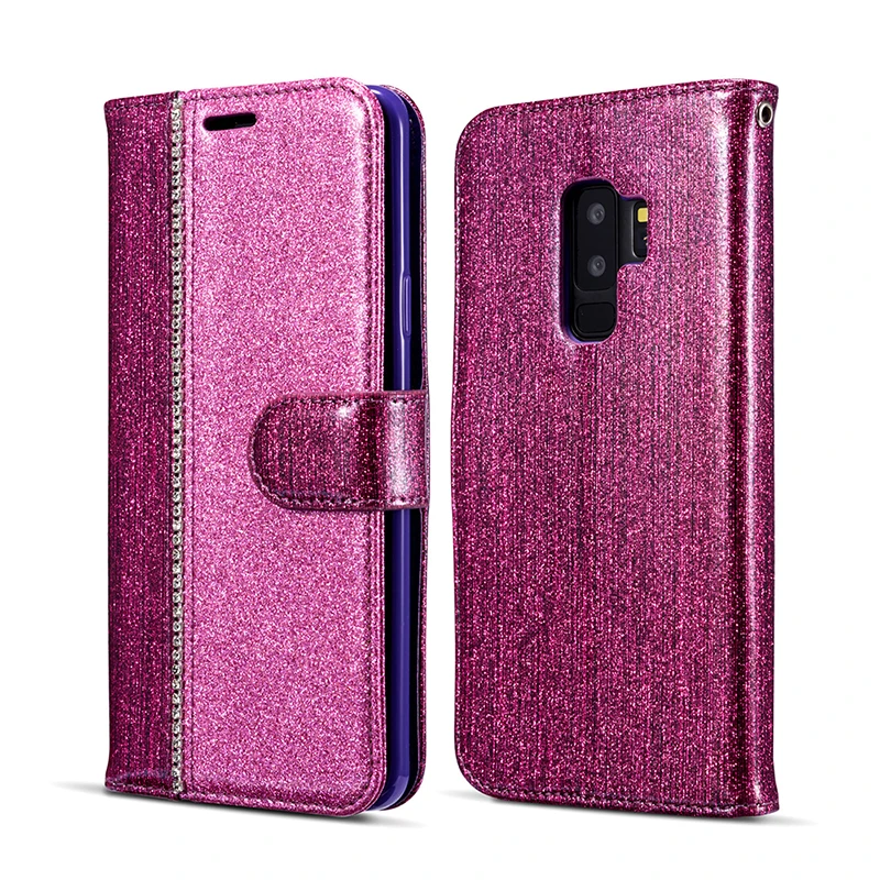 

Glitter Diamond Splice Wallet Cases For Samsung Galaxy S8 S9 Plus Bling Rhinestone Flip Leather Cover For Samsung Note 9 S9 Case