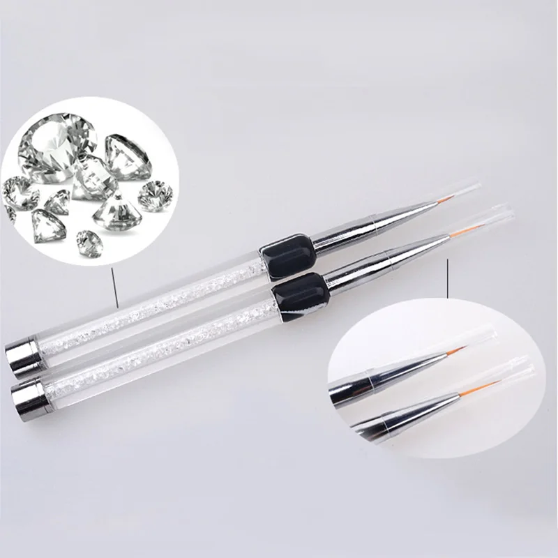 

1pcs 17cm Fashion length Professional Design Using Nail Art Flower Painting Brush Pen Nail Tools