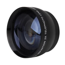 52mm 2x lente de telefoto de ampliação para nikon AF-S 18-55mm 55-200mm lente câmera
