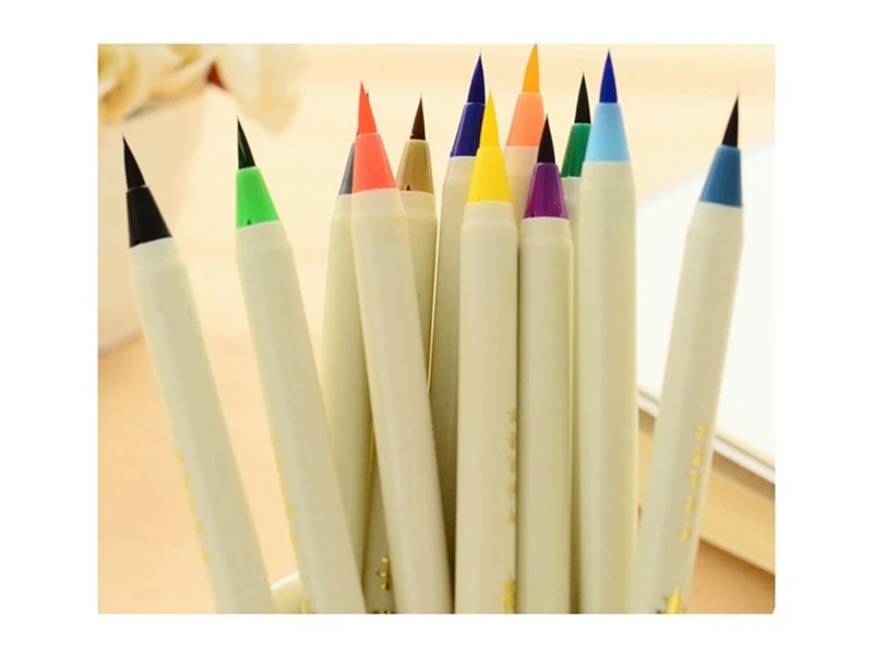 5 шт./лот милые цветные мягкие Платиновые каллиграфические кисти художественные маркеры пластиковая ручка-кисть для письма для детей подарок канцелярские принадлежности