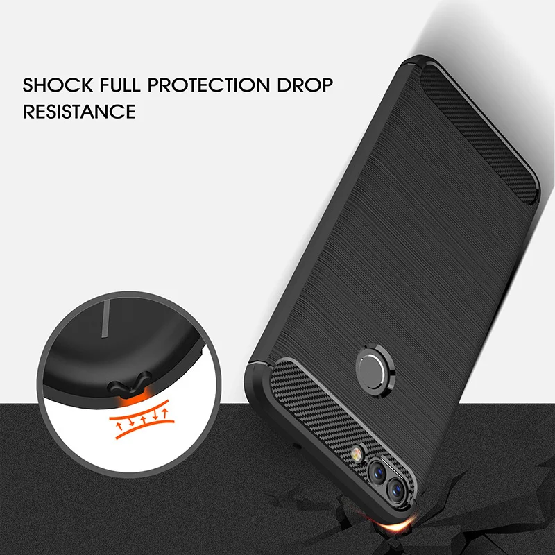 Carbon fiber brushed silicone case huawei p smart (5)
