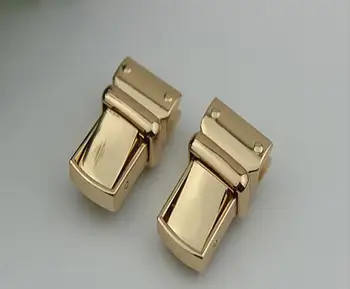 

(10 PCS/lot) golden high-grade leather die-casting decoration mortise lock handbags hardware accessories