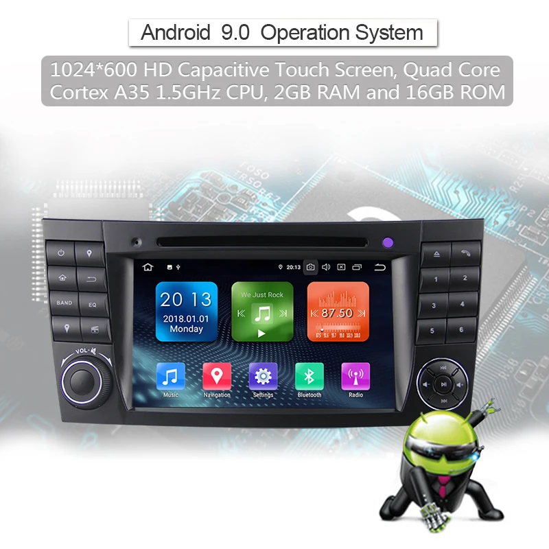 Clearance 2G RAM Android 9.0 Car DVD For Mercedes/Benz E Class/W211/CLK/G Class/W463/CLS/W219 Car radio GPS stereo headunit tape recorder 6