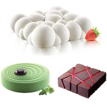 Grid Block Clouds Ripple 3D Mousse Cake Moulds For Ice Creams Chocolates Cake Mold Pan Bakeware Geometric shapes