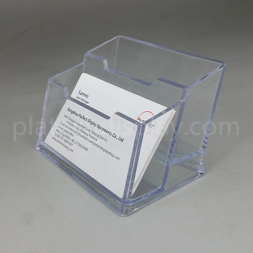 Tipos de Negócios de Plástico Nome da Empresa de Cartão de id Clara para a Cabine da Exposição Ambiente de Trabalho Vários Acrílico Titulares Display Stand no 400pcs 12 Acessórios e crachás