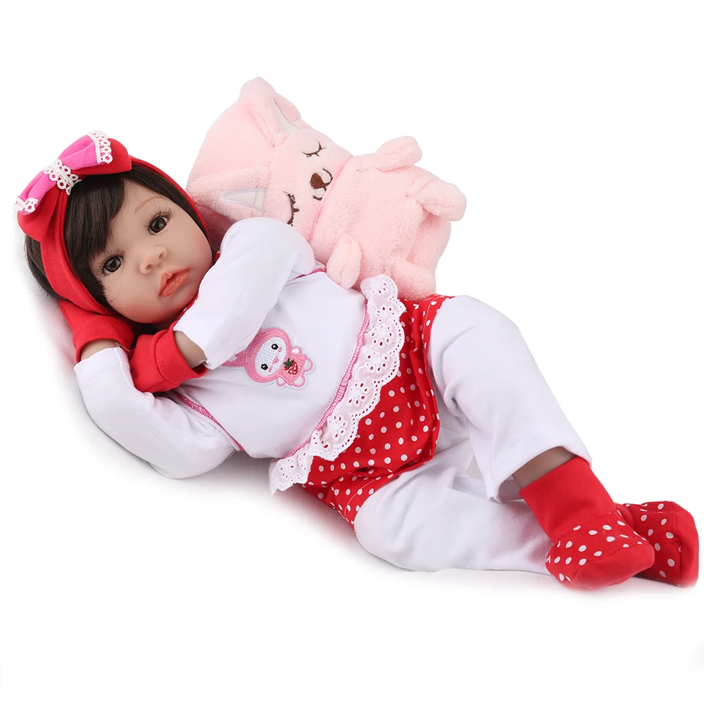 NPKDOLL Reborn Baby Doll Lifelike Bebe Boneca мягкая виниловая Акция очаровательная девочка милый 22