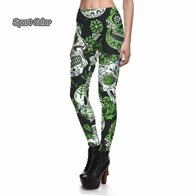 skull running tights