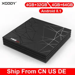 XGODY Android 8,1 умные телевизоры коробка 6 к 4 Гб 64 HD Media Player H6 Quadcore cortex-A53 2,4 г Wi Fi быстрее Декодер каналов кабельного телевидения для ТВ