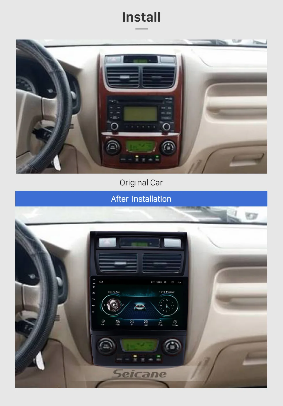 Seicane Автомобильный мультимедийный палер для KIA Sportage Авто A/C 2007- 2.5D экран Android 8,1 gps навигация Bluetooth автомобильное радио