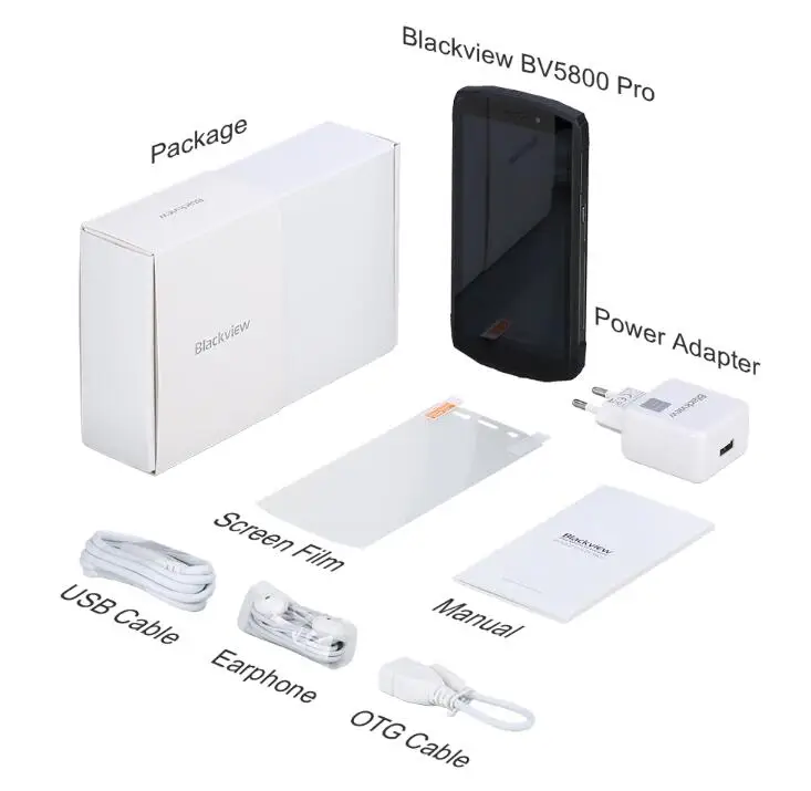 BLACKVIEW BV5800 Pro 5 "18:9 Экран Android 8 1 MTK6739 4 ядра 2 GB + 16 13MP двойной Камера OTG NFC IP68
