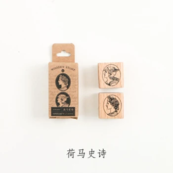 Infeel.me vintage plant statue wood stamp Decorative DIY stationery scrapbooking Retail - Цвет: 1