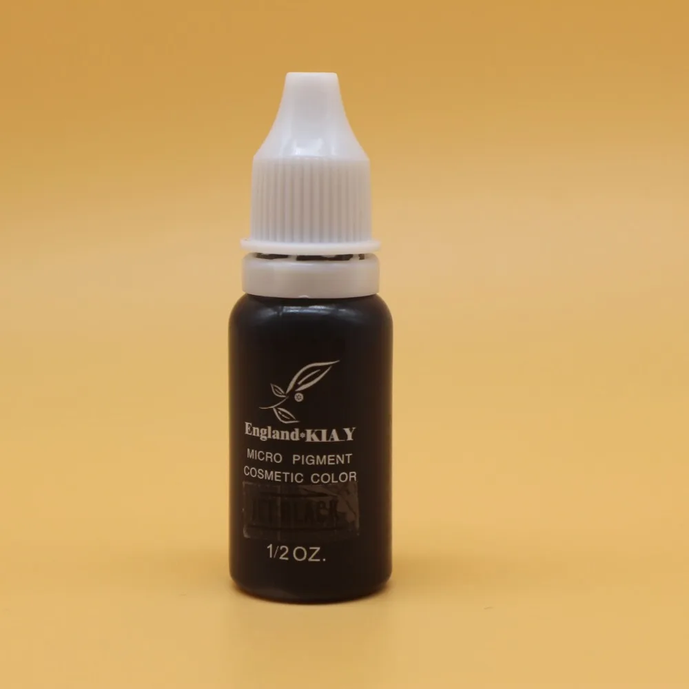 

2PCS/lot England KIAY Microblading Pigment Permanent Makeup Tattoo ink For Cosmetic Eyebrow Eyeliner Lip Colors Jet black 1/2oz