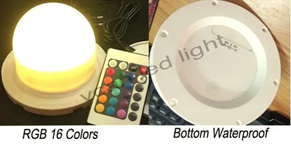 Super Bright under table round base light for wedding party