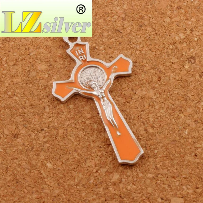 Эмаль орден Святого Бенедикта Крест Подвески ювелирные изделия DIY L423 6 шт 51x27 мм 9 цветов