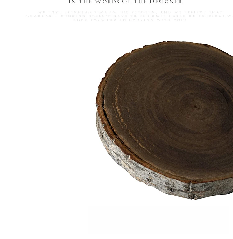 SWEETGO кусочки дерева Деревянная Доска поднос деревянный ворс остроумие кора 20 см/25 см в диаметре кекс торт украшение стола десертная тарелка