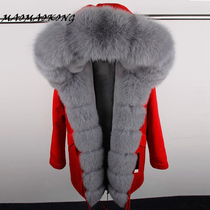 

natural real fox fur Jacke coat Real Fox Fur Collar Cuff Hooded Coat Short Parka Long Camouflage winter jacket 2018