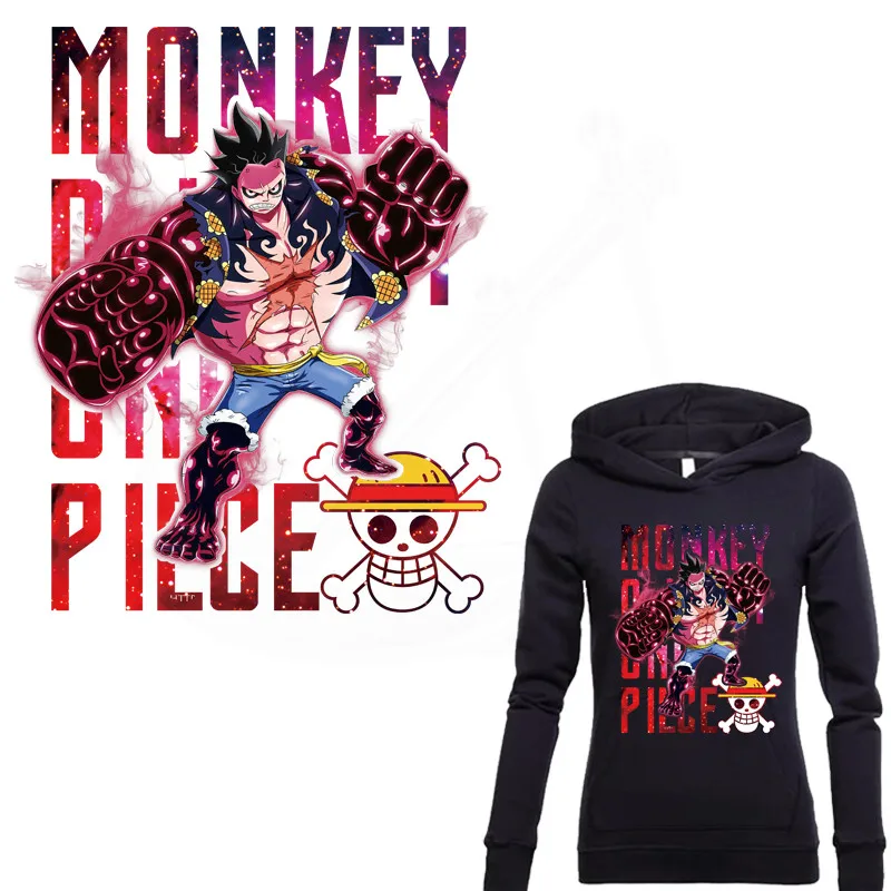 Горячая аниме One Piece Monkey D. Термоклейкие нашивки Luffy для одежды самодельные