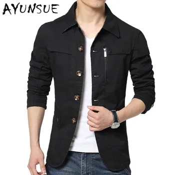 

2020 New 100% Cotton Jacket Men Thin Casual Men's Jackets Autumn Spring Jaqueta Masculina Jackets For Men Coat Outwear FYY292