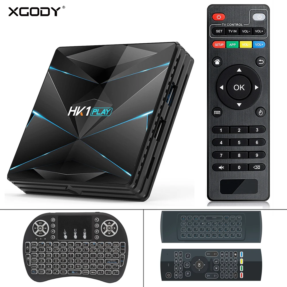 Смарт ТВ-приставка XGODY HK1 PLAY Android 9 0 Amlogic S905X2 Четырехъядерный 4 ГБ 32 ГБ/64 2 4G/5G двойной