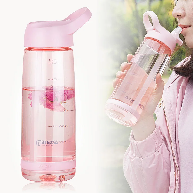 

2019 new Bpa-free Large Capacity travel tea juice cup outdoor Plastic student water bottle portable handgrip straw sports kettle