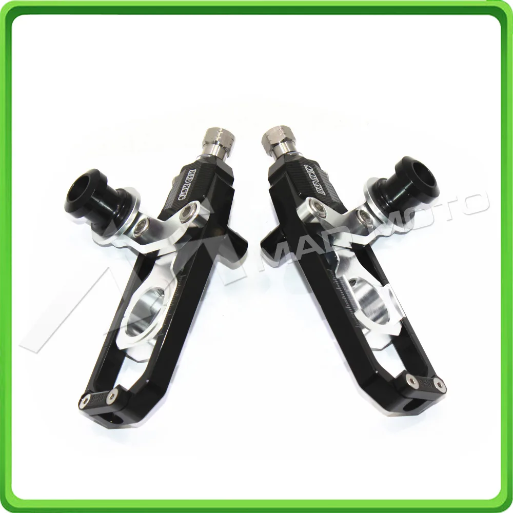 Motorcycle Chain Tensioner Adjuster with bobbins fit for HONDA CBR 600 RR CBR600RR 2005 2006 2007 2008 2009 2010 Black & Silver (3)