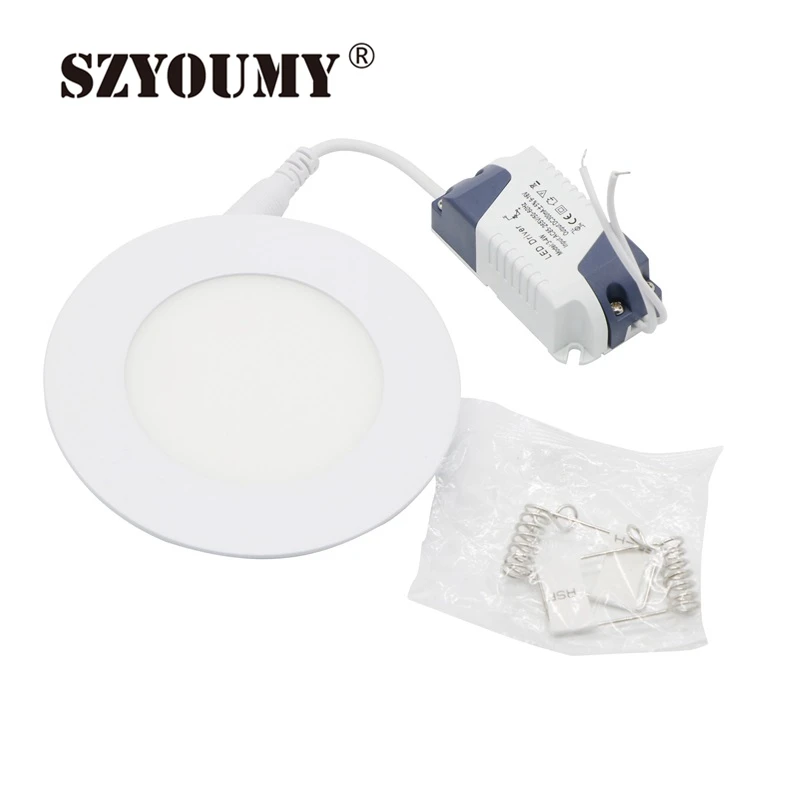 

SZYOUMY 5pcs/Lot Ultra Thin Design 3W TO 24W AC85-265V LED Ceiling Recessed Dimmable Grid Downlight Slim Panel Light Free Shippi