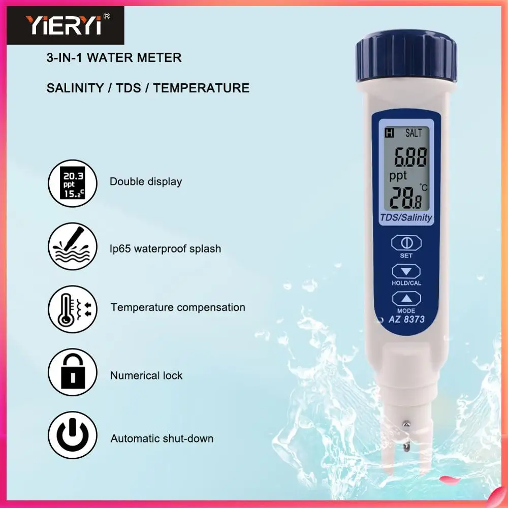 

Yieryi TDS&Salinity&TEMPERATURE 3 In1 Water Quality Analysis Pen Sea Water Hydrometer for Food,Fishery,Agriculture,Laboratory