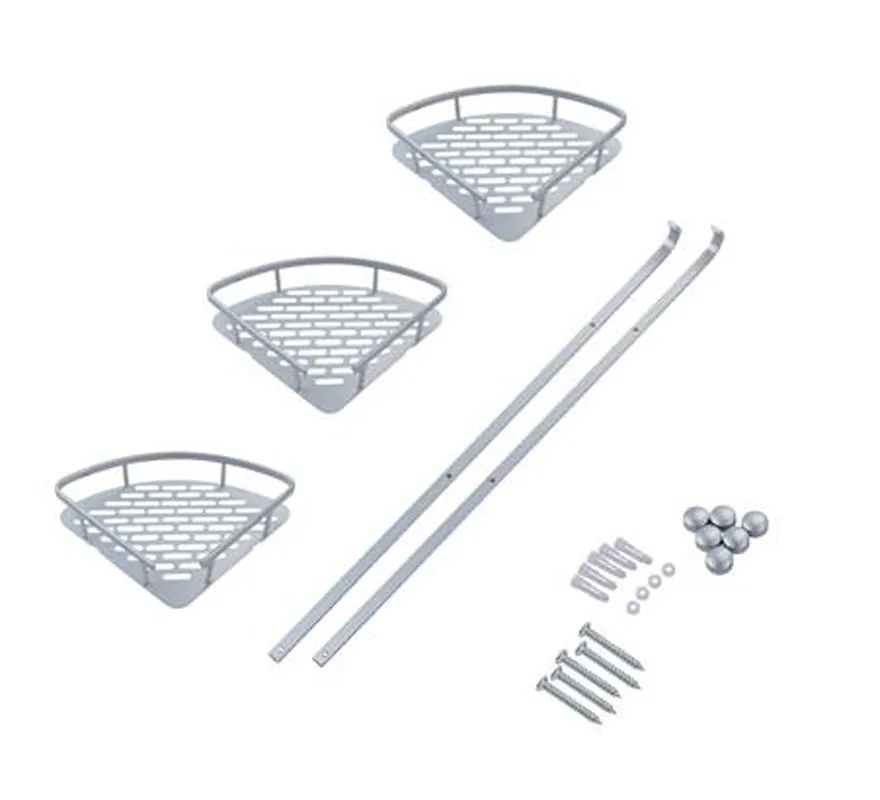 

3 Tier Bathroom Corner Shower Shelf Rack Organiser Caddy Shampoo Basket Holder Bathroom Tools