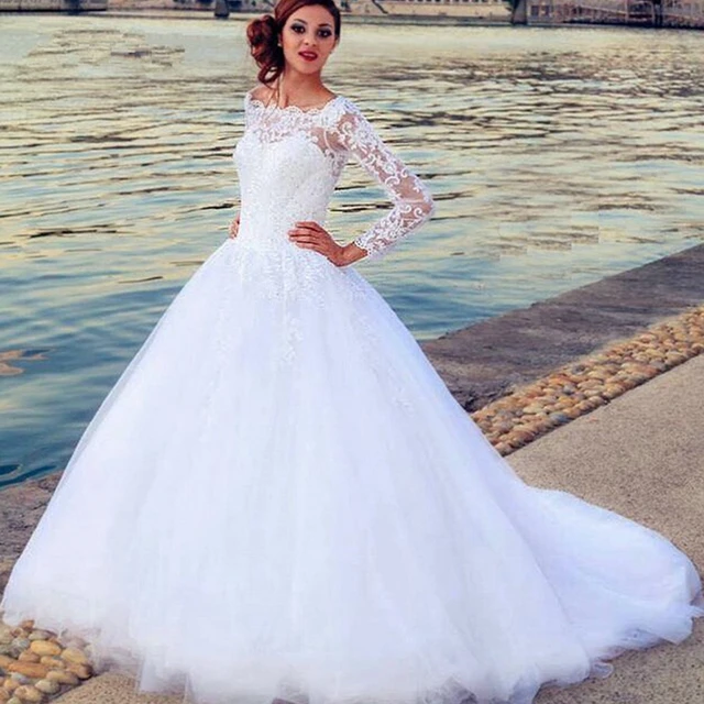 Vestido De Novia 2017 Nowy Długim Rękawem Boho Suknia ślubna Biała