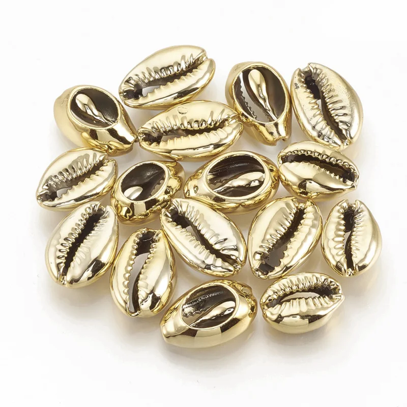 

200pc Electroplated Sea Shell Beads Undrilled/No Hole Beads Cowrie Shells 15~18x10~12x6~7mm DIY Jewelry Making Supplies