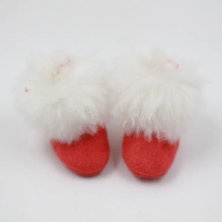 Для 1/6 г. Blyth нормального тела зимние ботинки войлочная обувь подходит ледяной куклы Jecci Five - Цвет: Красный