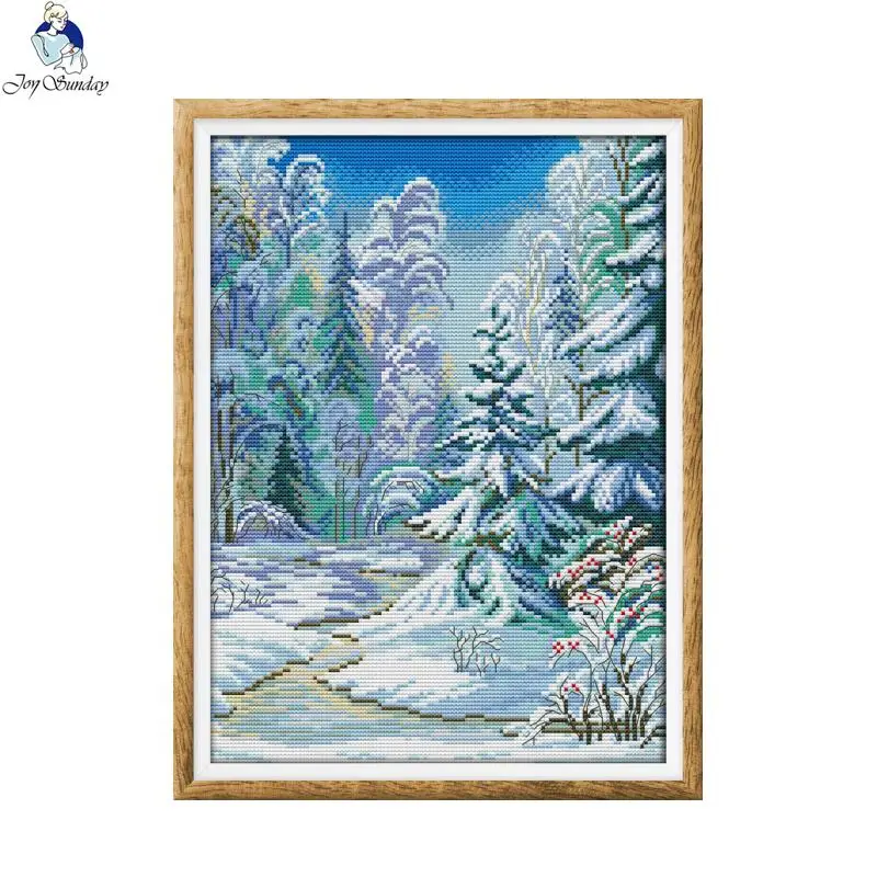 

Joy Sunday Winter forest Counted 11CT Printed Fabric 14CT Canvas DMC DIY Handwork Cross-stitch set Embroidery Needlework