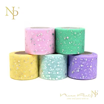 

Nicro 5pcs/set 25 Yards Unicorn Sparkling Tulle Rolls Sequins Table Skirt Decoration Birthday Baby Shower Party DIY #Tul04