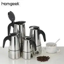 Homgeek 9/6/4/2 чашки Нержавеющая сталь Эспрессо кофеварка Кофе Мока плита Кофе горшок для дома Кухня