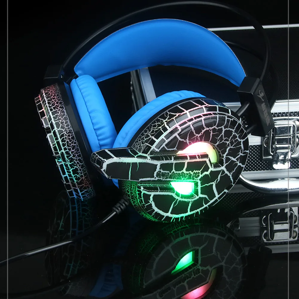 Professional Gaming Headset LED Light High Bass Noise Cancelling Headphone with Microphone H6 For Computer 15J Drop Shipping