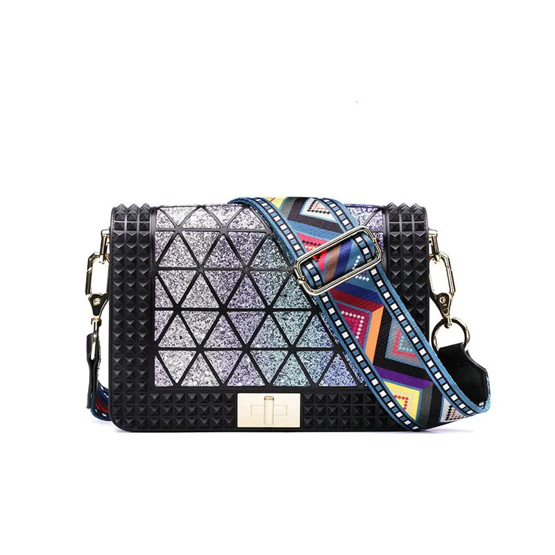 

Luxury Fashion High Quality Diamond Lattice Wide Straps Shoulder Messenger Bags Colorful Famous Designer Women Purse and Handbag
