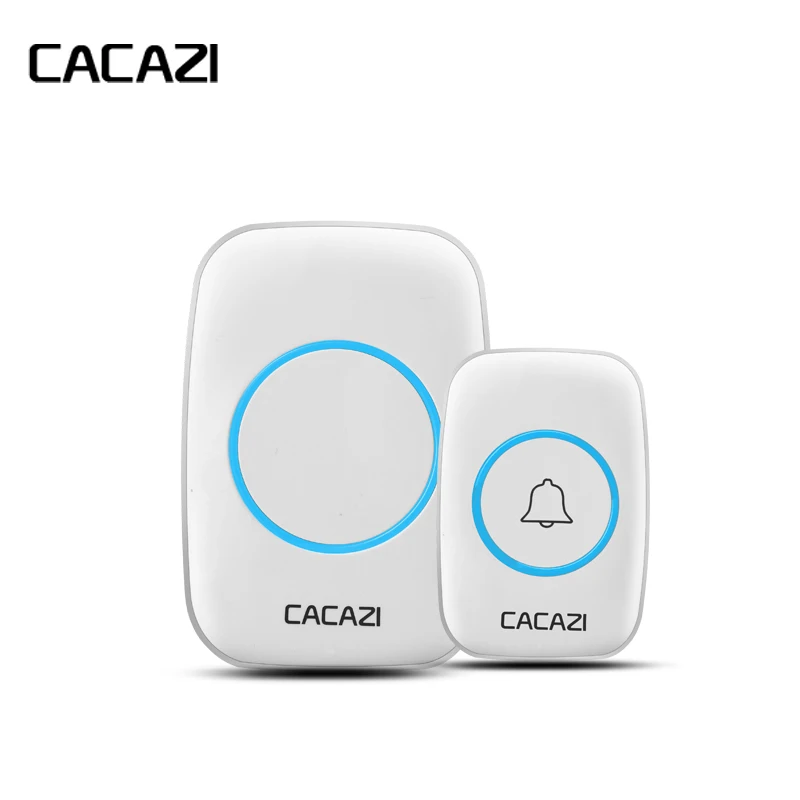

CACAZI Waterproof cover Wireless Doorbell ring 300M Remote EU/US Plug home smart Door Bell 110V-220V 1 receivers with battery